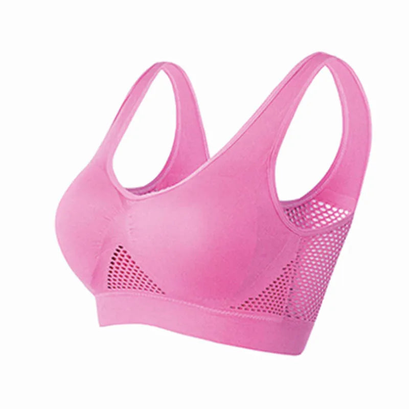 M-6XL Women Hollow Out Fitness Yoga Sports Bra For Running Gym Padded push up Seamless Top Athletic Vest brassiere Dames & Queens Dreams-Lingerie