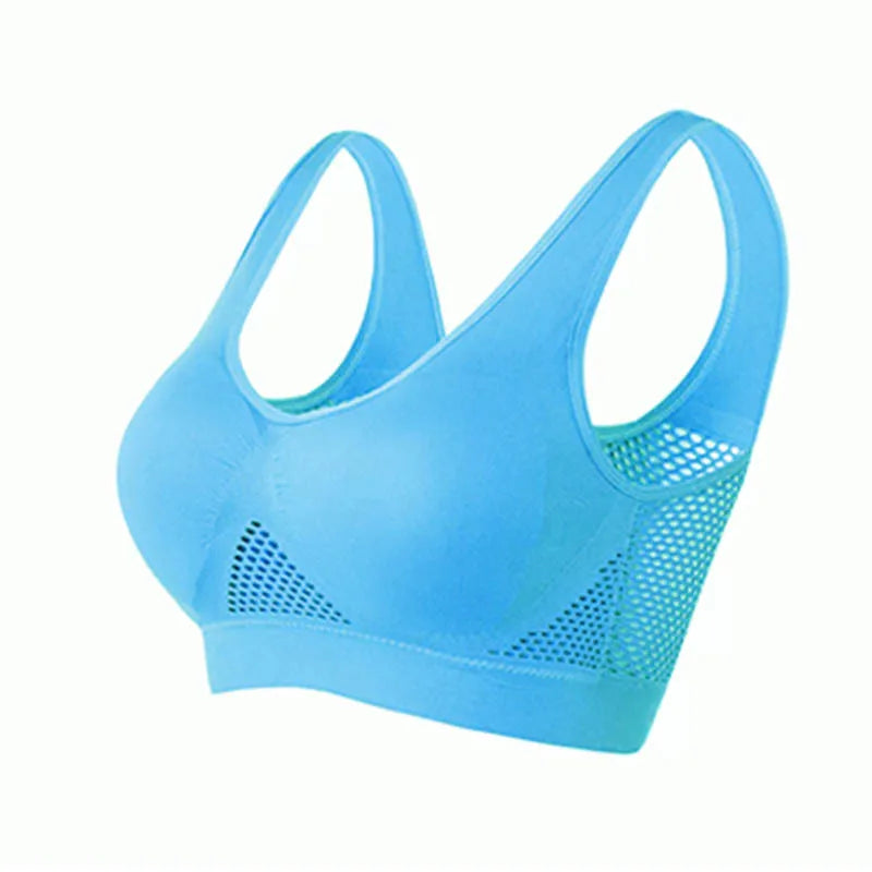 M-6XL Women Hollow Out Fitness Yoga Sports Bra For Running Gym Padded push up Seamless Top Athletic Vest brassiere Dames & Queens Dreams-Lingerie