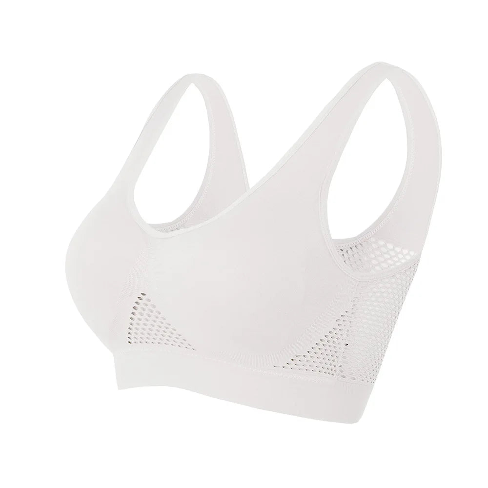 M-6XL Women Hollow Out Fitness Yoga Sports Bra For Running Gym Padded push up Seamless Top Athletic Vest brassiere Dames & Queens Dreams-Lingerie