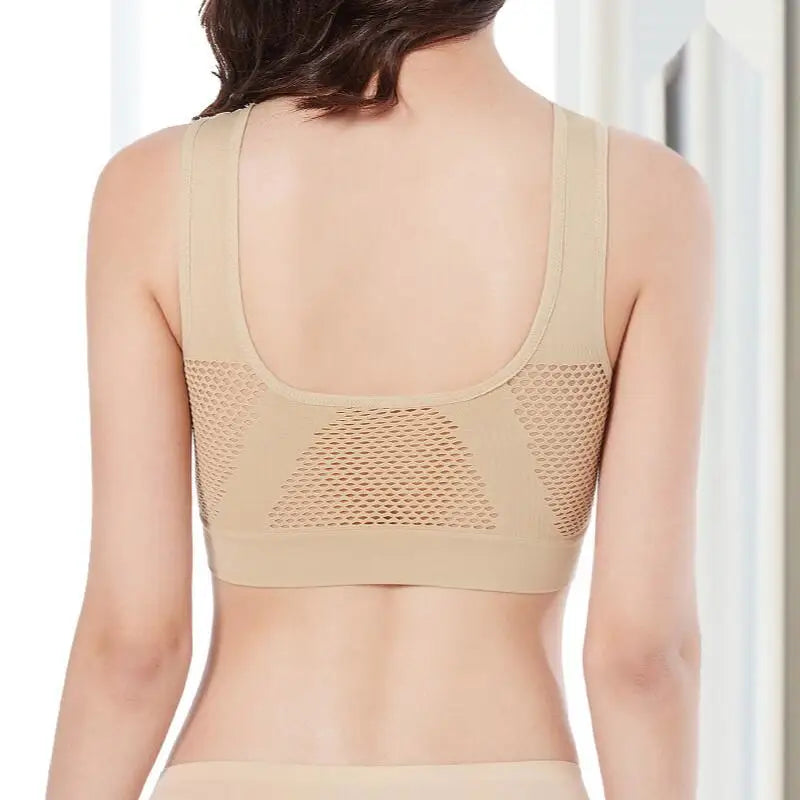 M-6XL Women Hollow Out Fitness Yoga Sports Bra For Running Gym Padded push up Seamless Top Athletic Vest brassiere Dames & Queens Dreams-Lingerie
