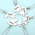 MaiLun Custom Names Puzzled Heart Pendant Necklace Engraved Names Puzzled Hearts Pendant- send names via chat Dames & Queens Dreams-Lingerie