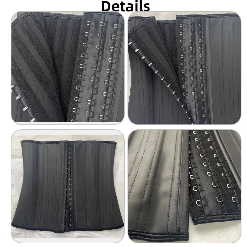 25 bones Corset Waist Trainer Latex Body Shapewear Women Tummy Shaper Belly Sheath Sllimming Belt Modeling Strap Weight Loss Dames & Queens Dreams-Lingerie