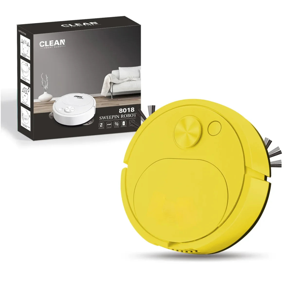 NEW USB Sweeping Robot Vacuum Cleaner Mopping 3 In 1 Smart Wireless 1500Pa Dragging Cleaning Sweep Floor for Home Office Dames & Queens Dreams-Lingerie