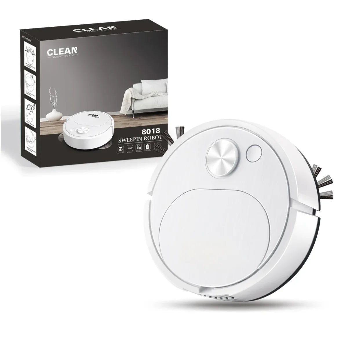 NEW USB Sweeping Robot Vacuum Cleaner Mopping 3 In 1 Smart Wireless 1500Pa Dragging Cleaning Sweep Floor for Home Office Dames & Queens Dreams-Lingerie