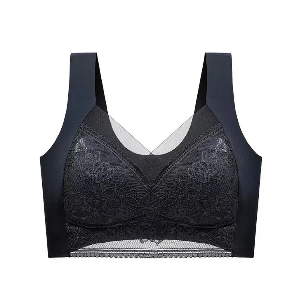 1pcs Women Lace Plus Size Bra Basic Anti Sagging Thin Vest With Padded Female Brassier Lady Ice Silk Seamless Comfort breath Bra Dames & Queens Dreams-Lingerie