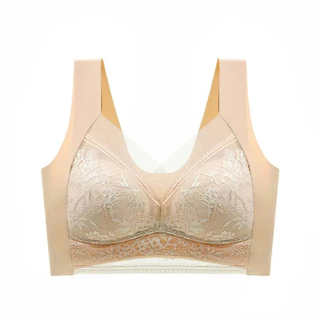 1pcs Women Lace Plus Size Bra Basic Anti Sagging Thin Vest With Padded Female Brassier Lady Ice Silk Seamless Comfort breath Bra Dames & Queens Dreams-Lingerie