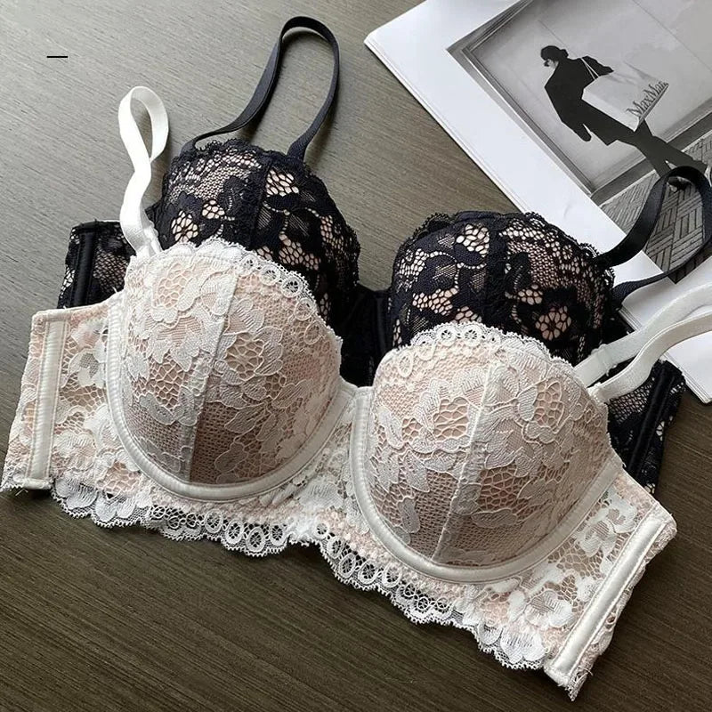 Floral Lace Half Cup Bra - Underwire Push Up Lingerie Dames & Queens Dreams-Lingerie