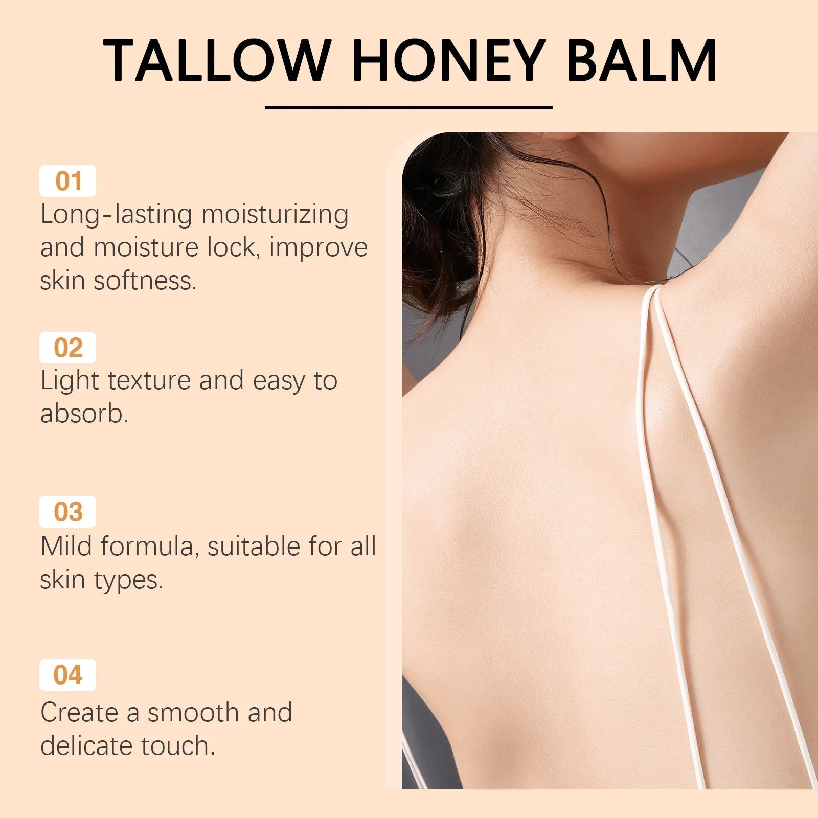 Tallow Honey Cream Glow Hydrating Skin Improve Elasticity Soft Bleaching Improve Dullness Firming Face Body Moisturizer Lotion Dames & Queens Dreams-Lingerie