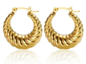 Luxury Shiny Zircon Hoop Earrings - Stainless Steel Dames & Queens Dreams-Lingerie