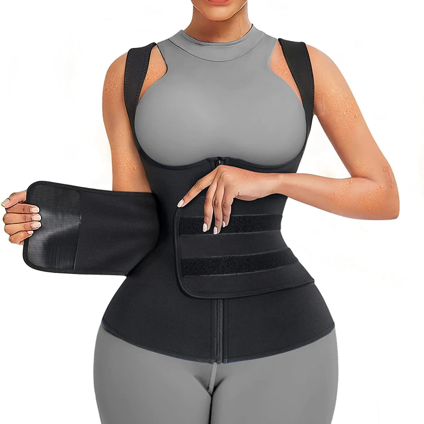 Neoprene Sauna Vest - Adjustable Waist Trainer for Women Dames & Queens Dreams-Lingerie