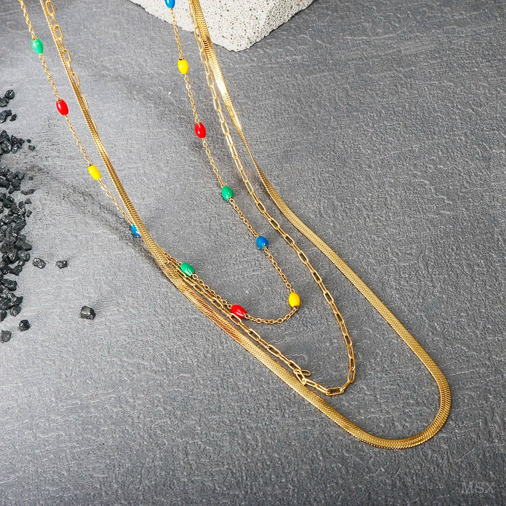 Stainless Steel Vintage Textured Delicate Necklace Dames & Queens Dreams-Lingerie
