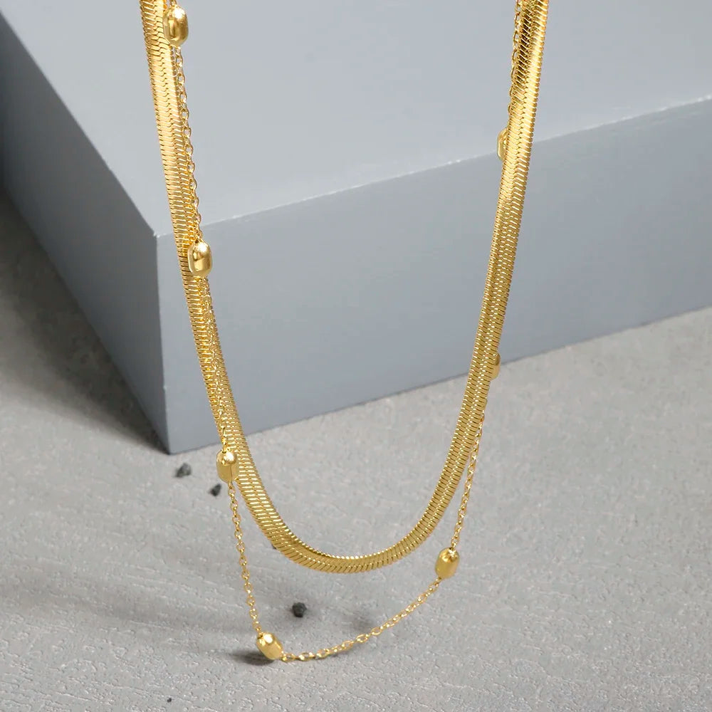Stainless Steel Vintage Textured Delicate Necklace Dames & Queens Dreams-Lingerie