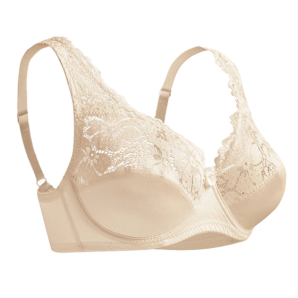Bras For Womens Lingerie Top Female Lace Bra Underwire Plus Size Brassiere Perspective Sexy Underwear B C D DD E F Cup Dames & Queens Dreams-Lingerie
