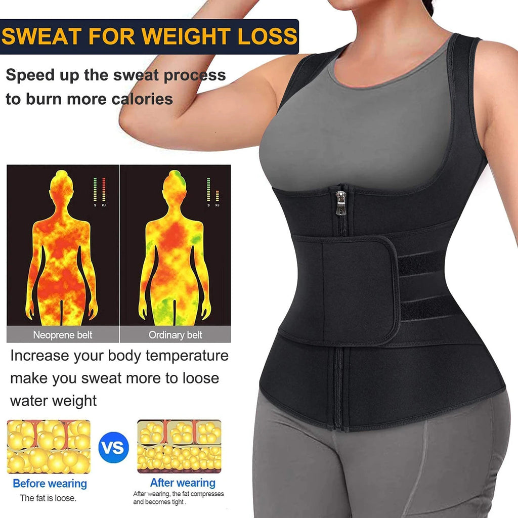 Neoprene Sauna Vest - Adjustable Waist Trainer for Women Dames & Queens Dreams-Lingerie