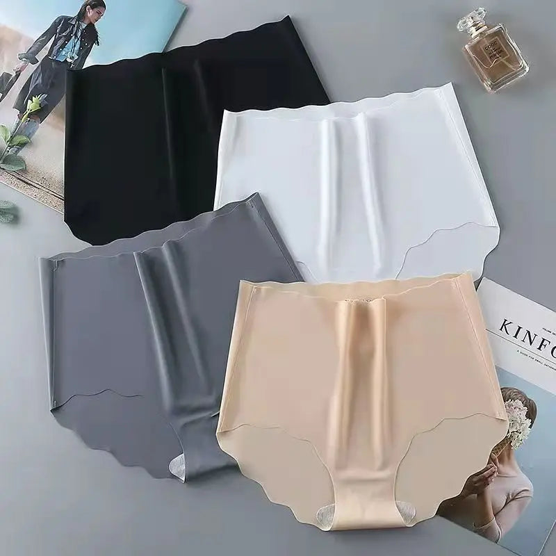 New High-waisted Abdomen Seamless Ice Silk Underwear Women's Cotton Crotch Breathable Hip-lifting Underwear Women Dames & Queens Dreams-Lingerie