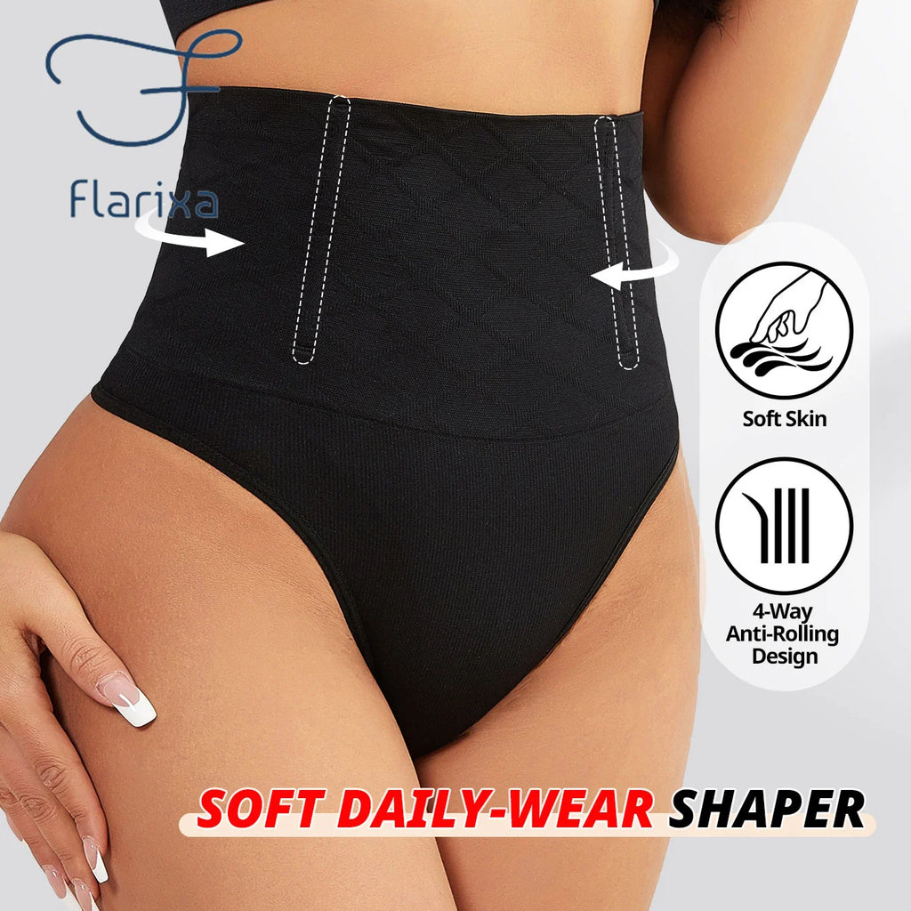 Flarixa 1/2/3Pcs High Waist Thongs Seamless Women Panties G-String Lingerie Tummy Control Shaping Girdle Shaper Underwear Dames & Queens Dreams-Lingerie