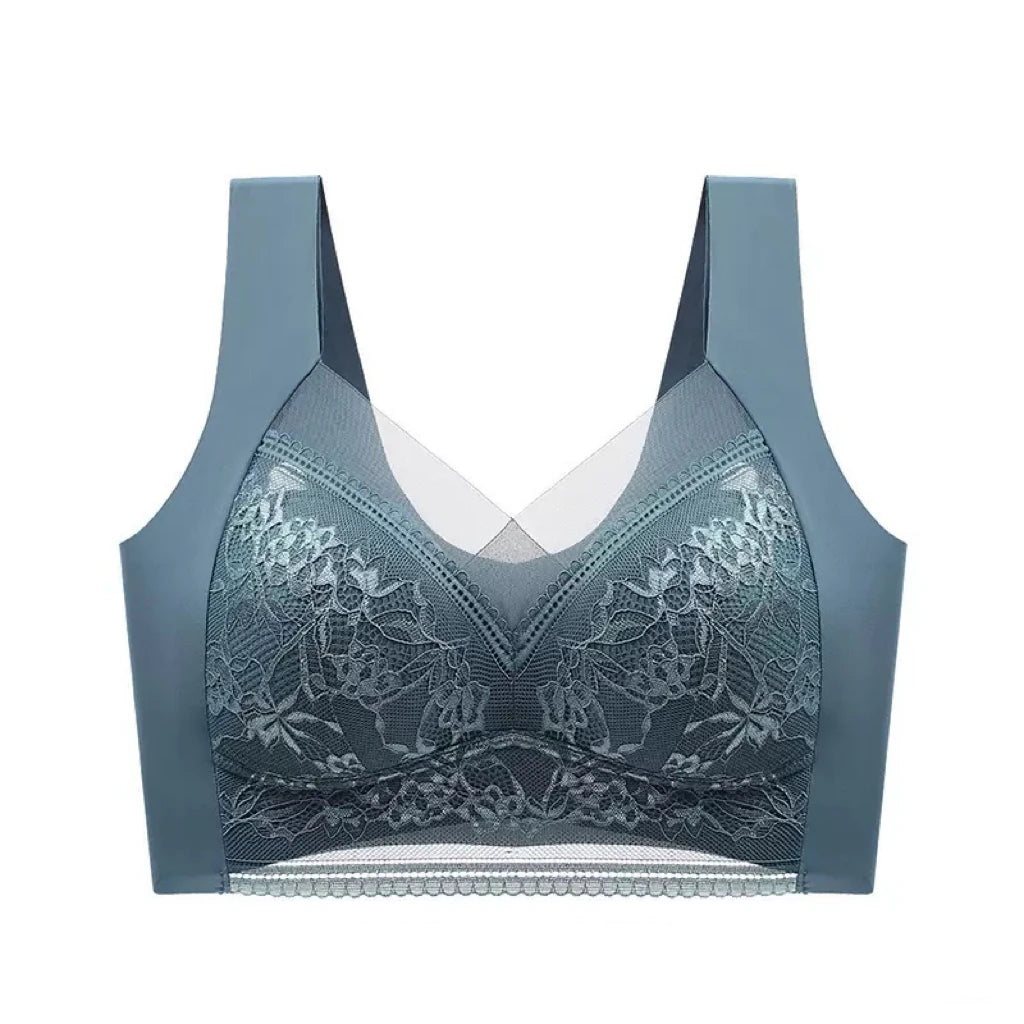 1pcs Women Lace Plus Size Bra Basic Anti Sagging Thin Vest With Padded Female Brassier Lady Ice Silk Seamless Comfort breath Bra Dames & Queens Dreams-Lingerie