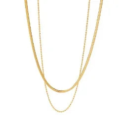 Vintage Textured Three-Layer Necklace - Stainless Steel Dames & Queens Dreams-Lingerie