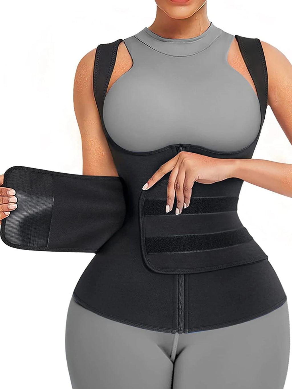 Neoprene Sauna Vest - Adjustable Waist Trainer for Women Dames & Queens Dreams-Lingerie