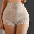 Women Seamless High Waist Tummy Control Shorts Panties with Lace Trim Flat Belly Shaping Slimming Underwear Butt Lifter Boyshort Dames & Queens Dreams-Lingerie