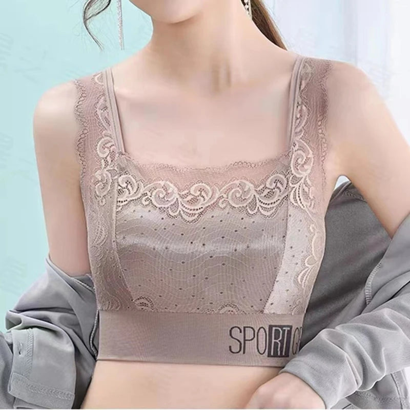 New Lace Non-trace Wrapping Tube Top Vest Style Ladies Underwear Without Steel Ring Anti-light Sexy Women's Sports Bra With Mat Dames & Queens Dreams-Lingerie