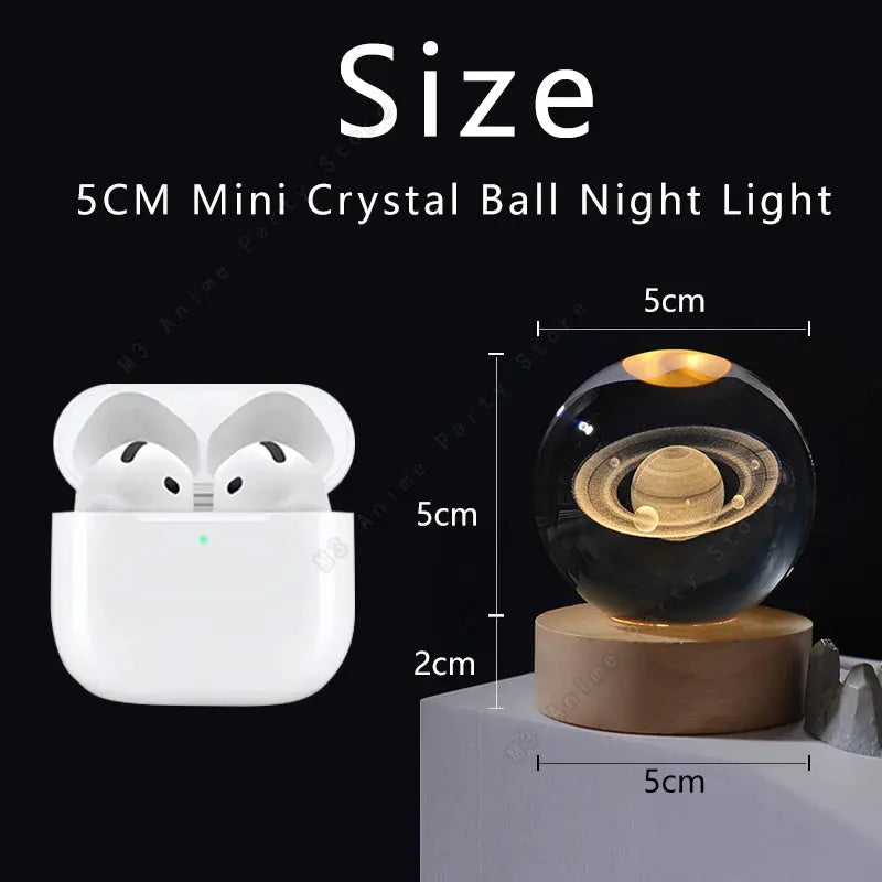 Unique 3D Crystal Ball Night Light Led Lamp Bedside Table Glowing Galaxy Lamp Saturn Planets Moon Children Birthday Gift Toy 5cm Dames & Queens Dreams-Lingerie
