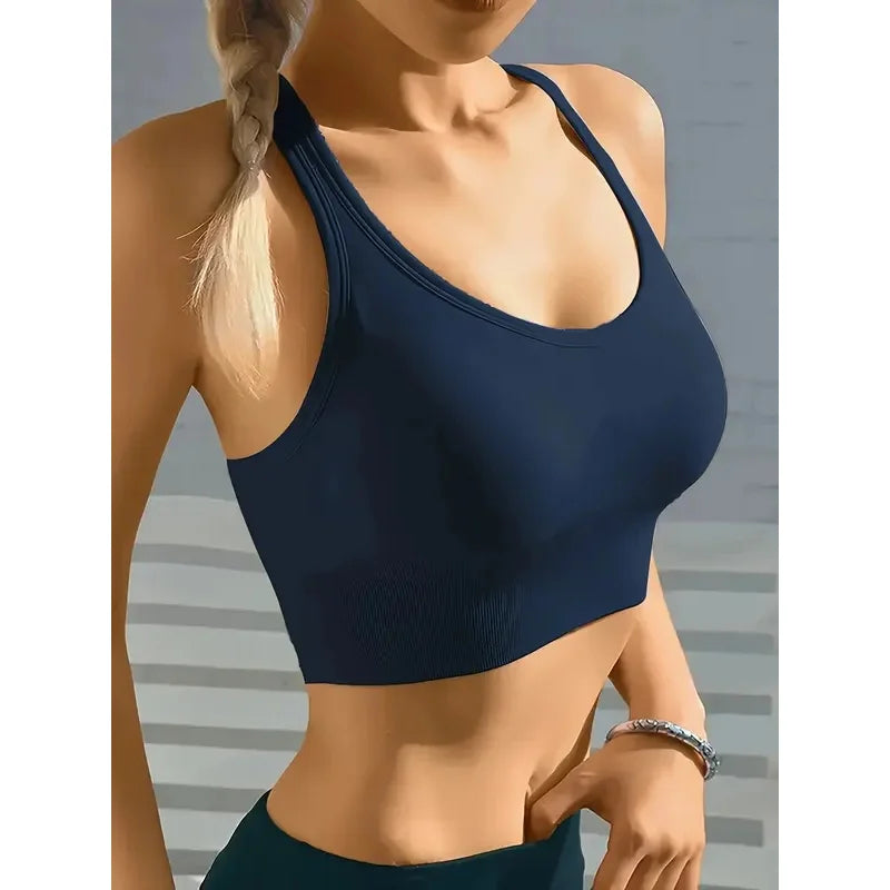 Sports Seamless Comfy & Breathable Push Up Yoga Tank Bra@W4 Dames & Queens Dreams-Lingerie