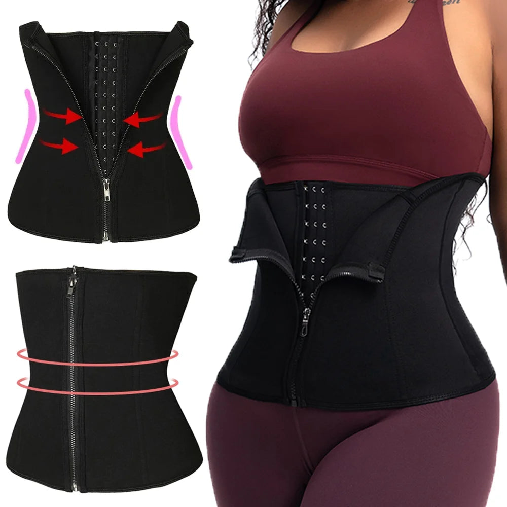 Women Waist Support Belt Sauna Sweat Waist Trainer Weight Loss Corset Slimming Belly Sheath Tummy Trimmer Cincher Sports Girdles Dames & Queens Dreams-Lingerie
