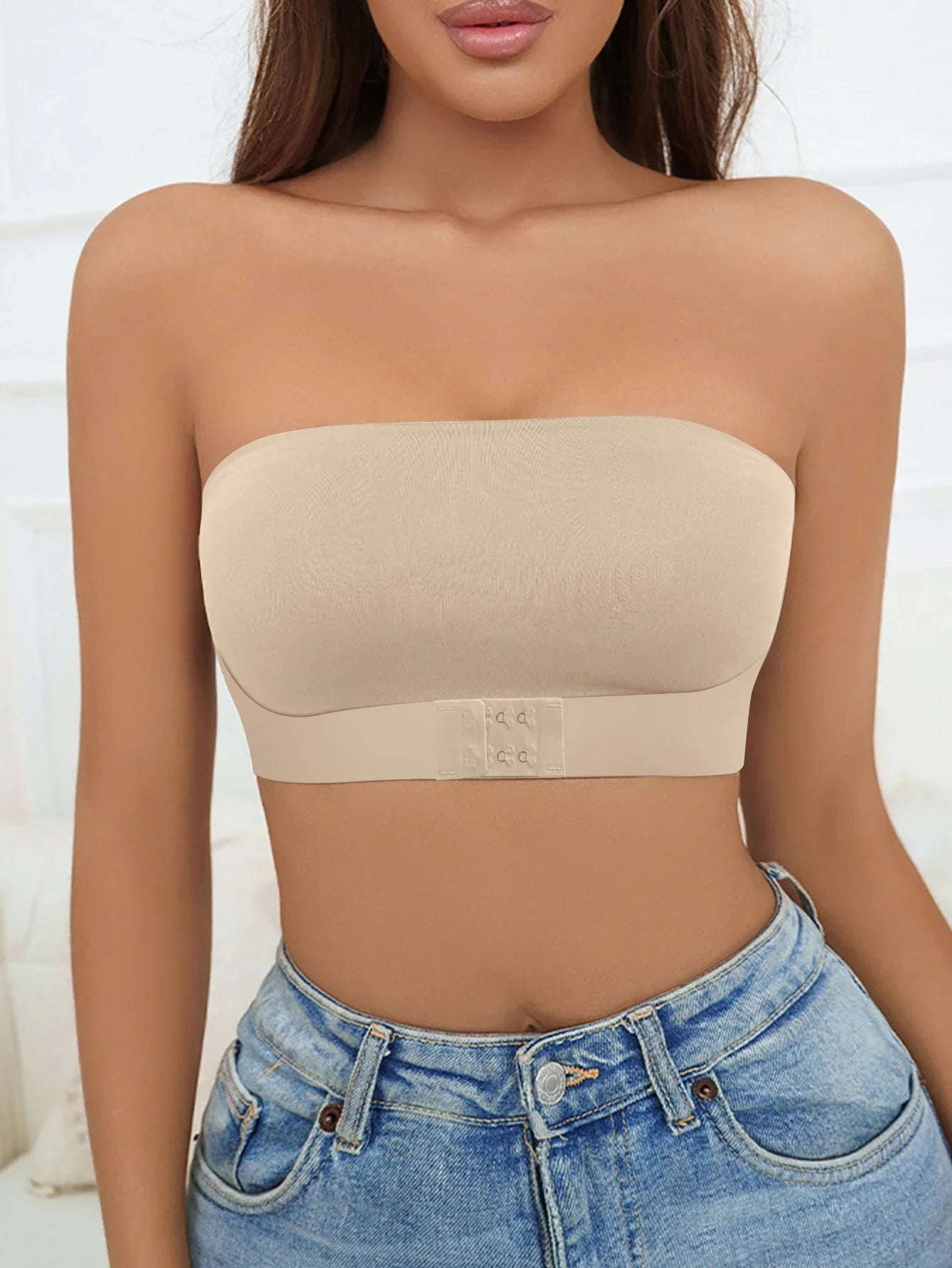 Women's Strapless No Padding Seamless Front Button Bra Comfortable Smooth Underwear Dames & Queens Dreams-Lingerie
