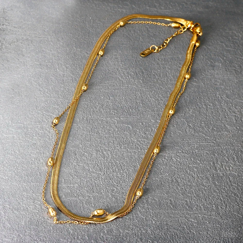 Stainless Steel Vintage Textured Delicate Necklace Dames & Queens Dreams-Lingerie