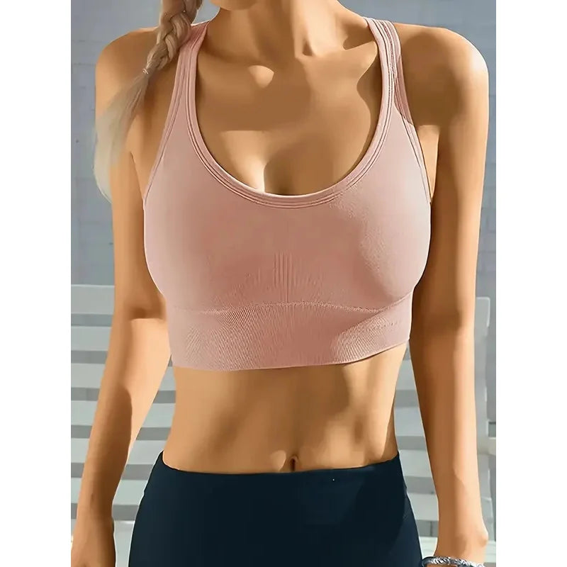 Sports Seamless Comfy & Breathable Push Up Yoga Tank Bra@W4 Dames & Queens Dreams-Lingerie