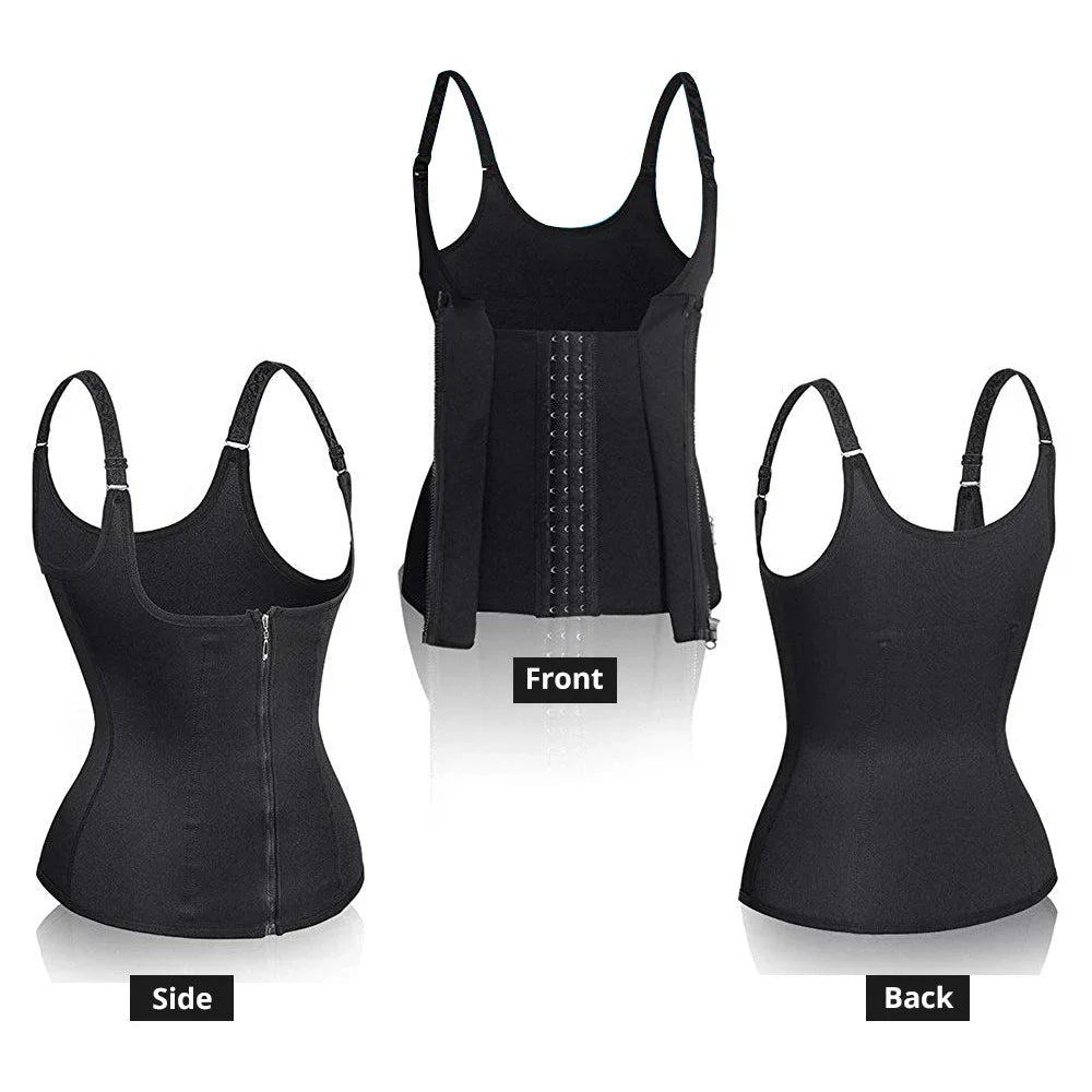 Waist Trainer Tank Top For Women Zipper Body Shaper Tummy Control Sleeveless Top Women's Activewear Body Shaping Underwear Dames & Queens Dreams-Lingerie