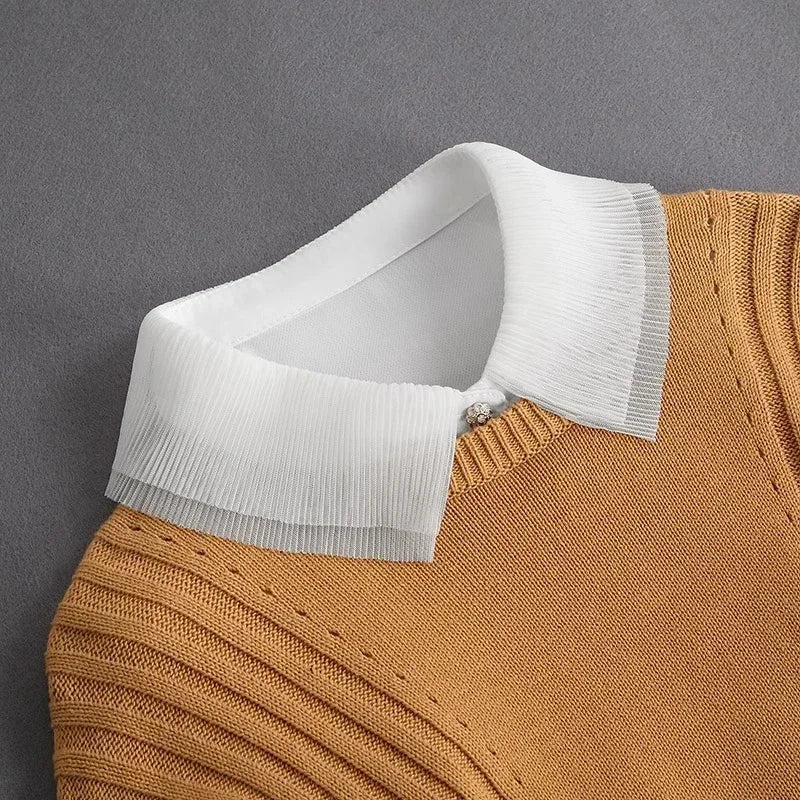 Fashion 2025 Front Tie White Fake Collar for Women Stand Detachable Collar Fake Girls Vintage Lace Ladies False Blouse Collar Dames & Queens Dreams-Lingerie