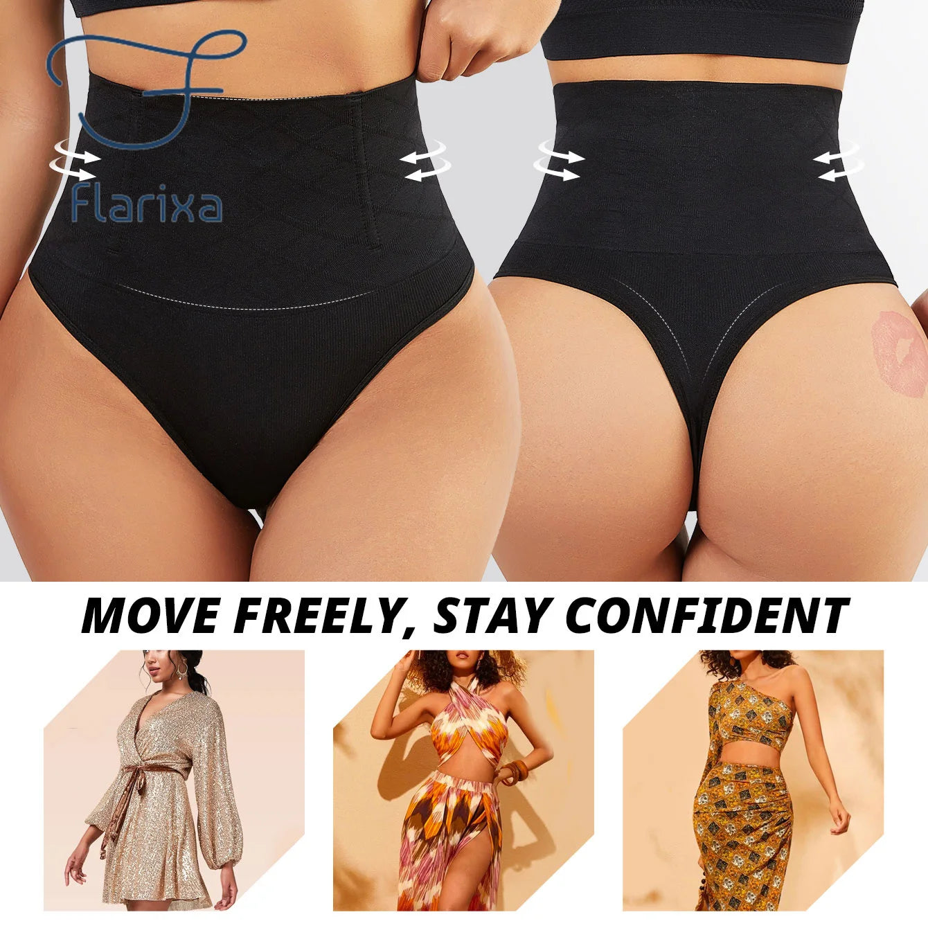 Flarixa 1/2/3Pcs High Waist Thongs Seamless Women Panties G-String Lingerie Tummy Control Shaping Girdle Shaper Underwear Dames & Queens Dreams-Lingerie