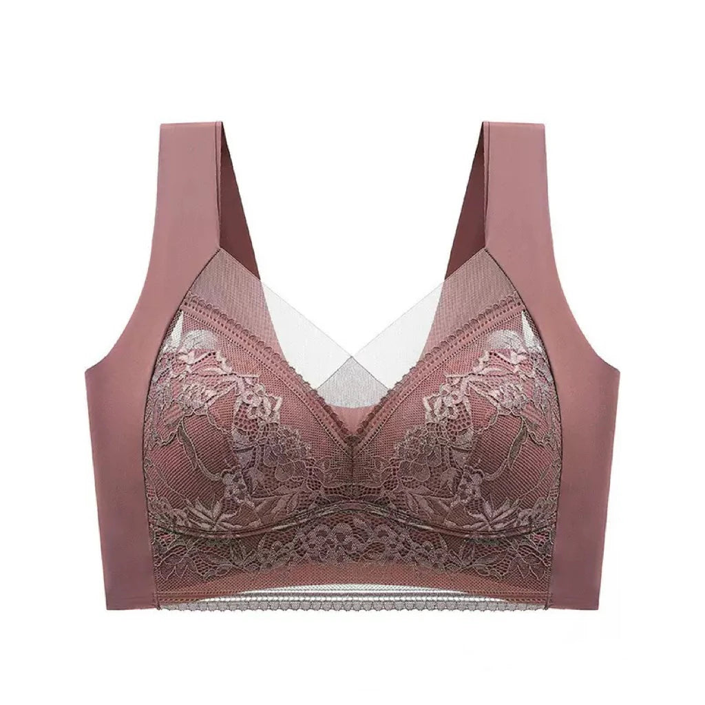 1pcs Women Lace Plus Size Bra Basic Anti Sagging Thin Vest With Padded Female Brassier Lady Ice Silk Seamless Comfort breath Bra Dames & Queens Dreams-Lingerie