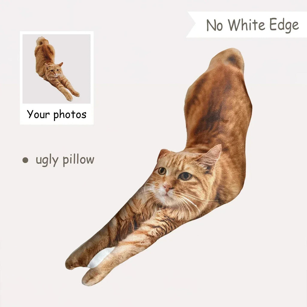 IHX Ugly Cat Dog Zany Pillow,Custom Pet 3D Pillow,Personalized Pet Pillow From Photo,Pet Loss Memorial Gift,Stuffed Toys Dolls Dames & Queens Dreams-Lingerie
