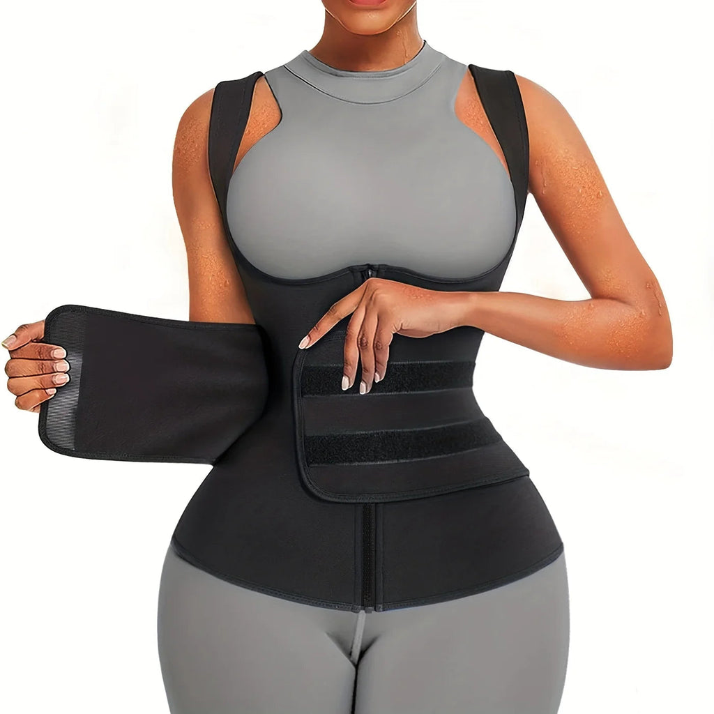 Neoprene Sauna Vest - Adjustable Waist Trainer for Women Dames & Queens Dreams-Lingerie