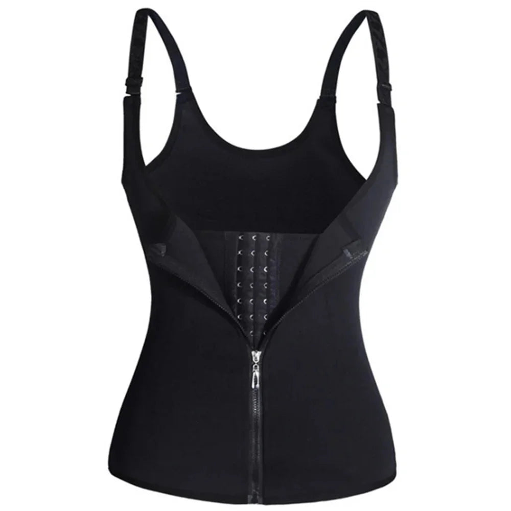 Waist Trainer Tank Top For Women Zipper Body Shaper Tummy Control Sleeveless Top Women's Activewear Body Shaping Underwear Dames & Queens Dreams-Lingerie